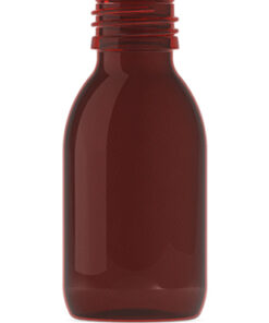 Pet-flaske ”Sirop” 100 ml brun, 28 mm, plastflaske