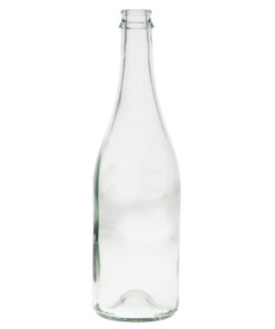 Glassflaske "Champagne" 750 ml. klar glassflaske som passer til cider, vin, musserende og øl med kronekork