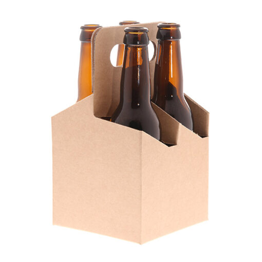 Gavepakning i kartong 4 x 330 ml ølflasker longneck m/håndtak