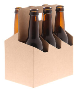 Gavepakning i papp og kartong 6 x 330 ml ølflasker longneck m/håndtak