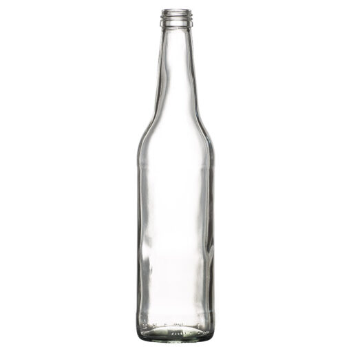 Cider 500ml glassflaske. En klar, blank og slank glassflaske med ørlite vintagepreg som passer til brus, øl, akevitt, juice, cider, olje, hjemmebrygging og safting og mye annet.