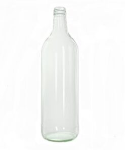 Stor glassflaske 1000 ml "Kurzhals". Blank og klar 28 mm MCA. En blank glassflaske som passer til vin, øl, juice, cider, olje, hjemmebrygging og safting og mye annet.