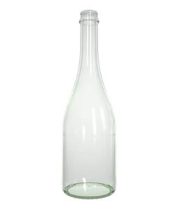 Glassflaske "Sekt Römer" 750 ml. En nydelig klar og blank glassflaske som passer til vin, cider, olje, bobler, saft, musserende og mye annet.