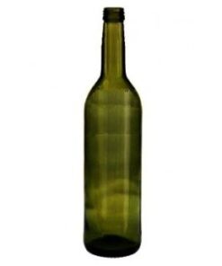 Glassflaske Bordeux 750 ml. Antikkgrønn flaske som passer til vin, olivenolje, cider, saft eller mye annet.